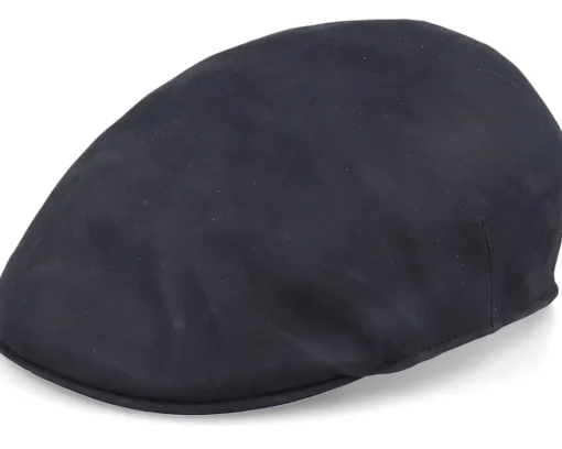 Flat Caps-MJM Hats Country Nappa Wax Dark Brown Flat Cap -