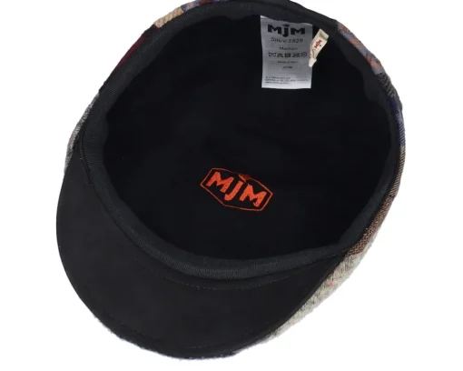 Sale MJM Hats Country Wool Mix Patch/Leather Brown Flatcap -