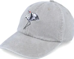 New Wild Spirit Crane Embroidery Grey Dad Cap -