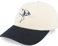 Dad Cap-Wild Spirit Crane Washed Stone/Black Dad Cap -