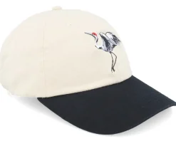 Dad Cap-Wild Spirit Crane Washed Stone/Black Dad Cap -