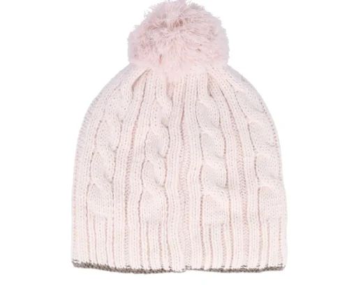 Knitted Beanies-Cabaïa Creamy Gin Light Pink Pom -