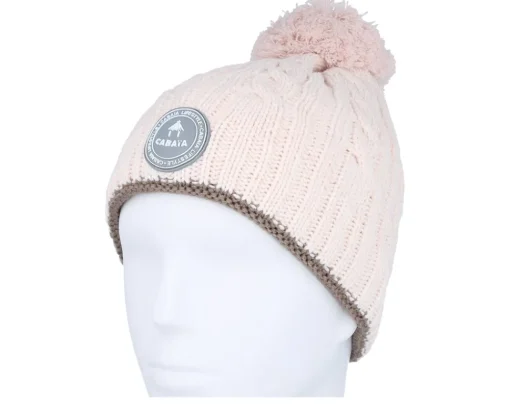 Knitted Beanies-Cabaïa Creamy Gin Light Pink Pom -