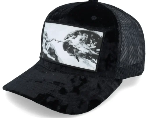 Trucker | Velvet Caps-Calza Pennello Creation Of Adam Velvet Black A-frame Trucker -