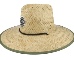 New Brixton Crest Sun Tan/Olive Surplus Straw Hat -