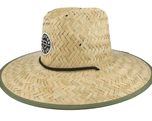 Sun Hat-Brixton Crest Sun Tan/Olive Surplus Straw Hat -