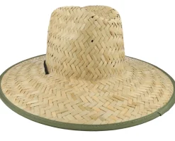 New Brixton Crest Sun Tan/Olive Surplus Straw Hat -
