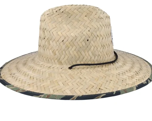 Discount Brixton Crest Sun Tan/Tiger Camo Straw Hat -
