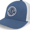 Organic Caps-Brixton Crest X Mesh Joe /White Trucker - Blue