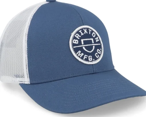 Organic Caps-Brixton Crest X Mesh Joe /White Trucker - Blue