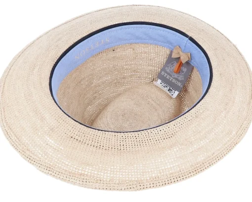 Straw Hat-Stetson Crochet Straw Fedora -