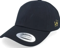 Dad Cap-Iconic Crown Side Embroidered Black Dad Cap -