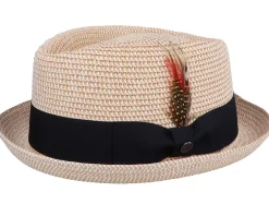 New Jaxon & James Crown Toyo Braided Beige Pork Pie -