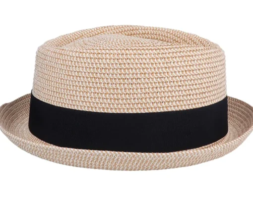 New Jaxon & James Crown Toyo Braided Beige Pork Pie -