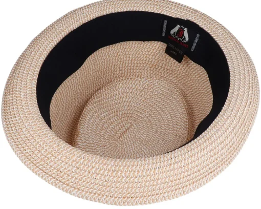 New Jaxon & James Crown Toyo Braided Beige Pork Pie -