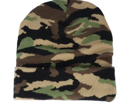 Cuff Beanies-Beechfield Cuffed Jungle Camo Beanie -