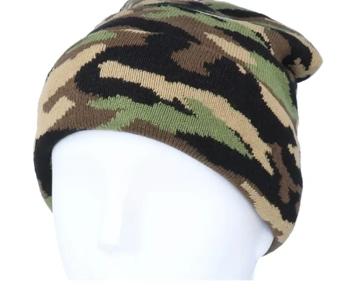 Cuff Beanies-Beechfield Cuffed Jungle Camo Beanie -