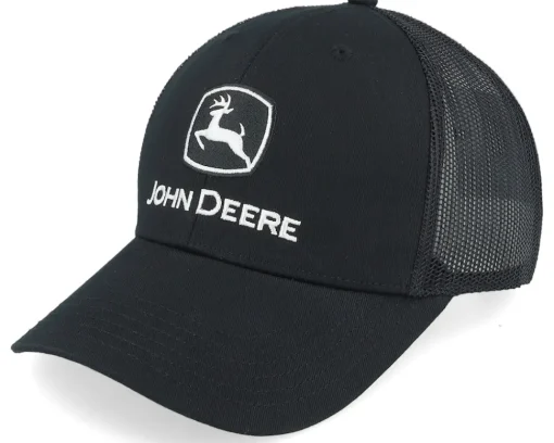 Best John Deere Current Embroidery Black Trucker -