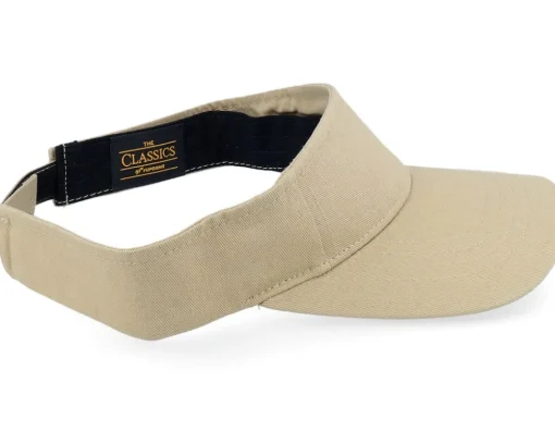 New Yupoong Curved Khaki Visor - Beige