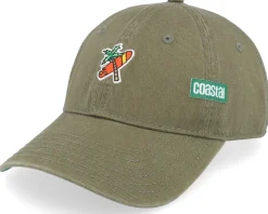 Dad Cap-Coastal Curved Visor Palm Cross Olive Dad Cap -