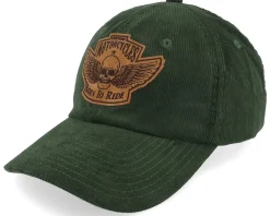 Fashion Born To Ride Custom Motorcycles Patch Cord Dark Olive Dad Cap -