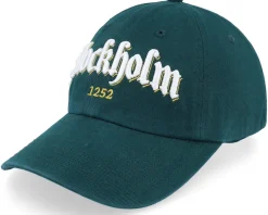 Outlet Hatstore 3d Stockholm White Script Solid Dark Dad Cap - Green