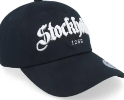 Dad Cap-Hatstore 3d Stockholm White Script Dad Cap - Black