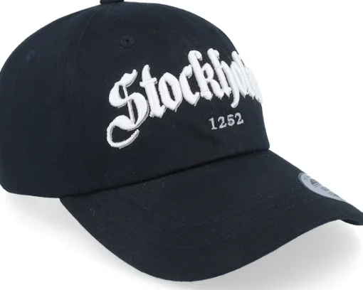 Dad Cap-Hatstore 3d Stockholm White Script Dad Cap - Black