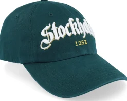 Outlet Hatstore 3d Stockholm White Script Solid Dark Dad Cap - Green
