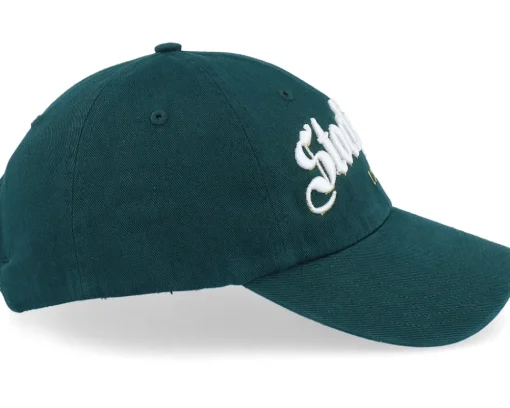 Outlet Hatstore 3d Stockholm White Script Solid Dark Dad Cap - Green
