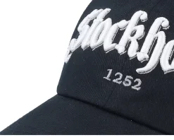 Dad Cap-Hatstore 3d Stockholm White Script Dad Cap - Black