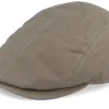 New MJM Hats Daffy 3 Wax Cotton Green Flat Cap -