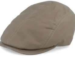 New MJM Hats Daffy 3 Wax Cotton Green Flat Cap -