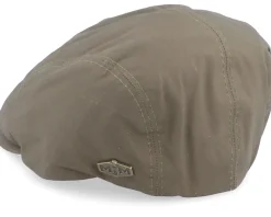 New MJM Hats Daffy 3 Wax Cotton Green Flat Cap -