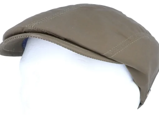 New MJM Hats Daffy 3 Wax Cotton Green Flat Cap -