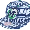 Clearance Mitchell & Ness Dallas Mavericks Meat Paper Snapback - Blue