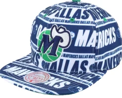 Clearance Mitchell & Ness Dallas Mavericks Meat Paper Snapback - Blue