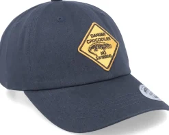 Dad Cap-Iconic Danger Crocodiles No Swimming Navy Dad Cap -