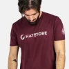 Clearance Hatstore Dark Cherry Pink/White T-shirt - Red
