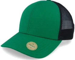 Organic Caps-Park Dark /Black Sustainable Trucker - Green