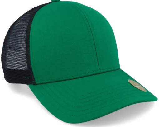 Organic Caps-Park Dark /Black Sustainable Trucker - Green