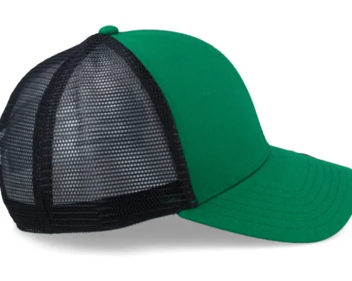 Organic Caps-Park Dark /Black Sustainable Trucker - Green