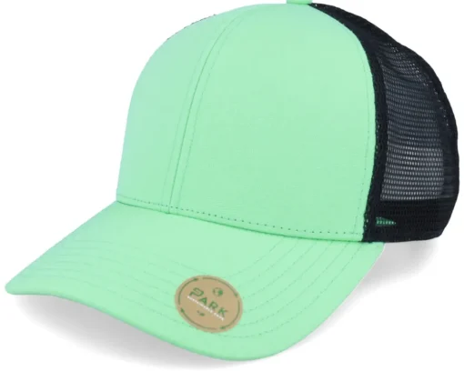 Organic Caps-Park Dark /Black Sustainable Trucker - Green