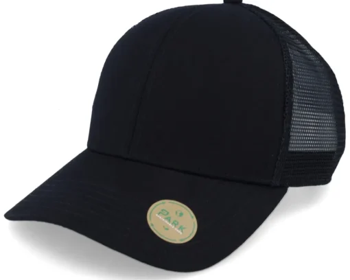 Organic Caps-Park Dark /Black Sustainable Trucker - Green