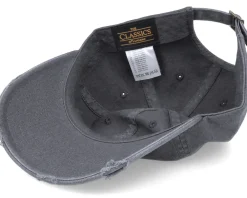 Dad Cap | Blanks-Yupoong Dark Grey Destroyed Dad Cap -