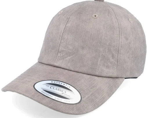 New Yupoong Darktaupe Low Profile Coated Dad Cap - Grey