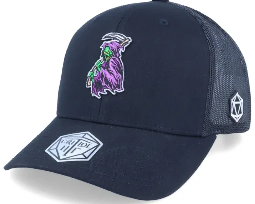 Trucker-Critiql Hit Death Reaper Color Patch Black Trucker -