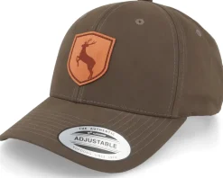 New Hunter Deer Emblem Patch Waxed Brown Adjustable -