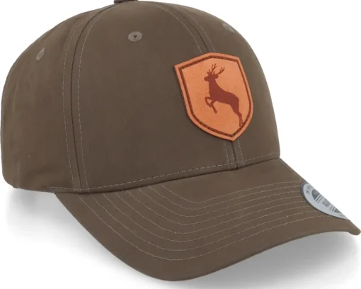 New Hunter Deer Emblem Patch Waxed Brown Adjustable -