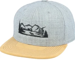 Snapback-Iconic Deer Nature Silhouette Grey/Suede Snapback -
